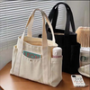Wholesale Solid Color Eco Friendly Travel Fashion Canvas Bag Custom Logo Large Capacity Shoulder Tote Bag Luxury Ladies Handbag